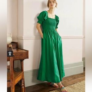 Boden smocked bodice midi dress